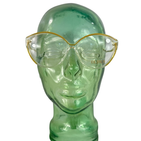 Rare ULTRA Zanadu Designer Gold Cat Eye Glasses Classic Clear Frames 59 18 NOS main image 8